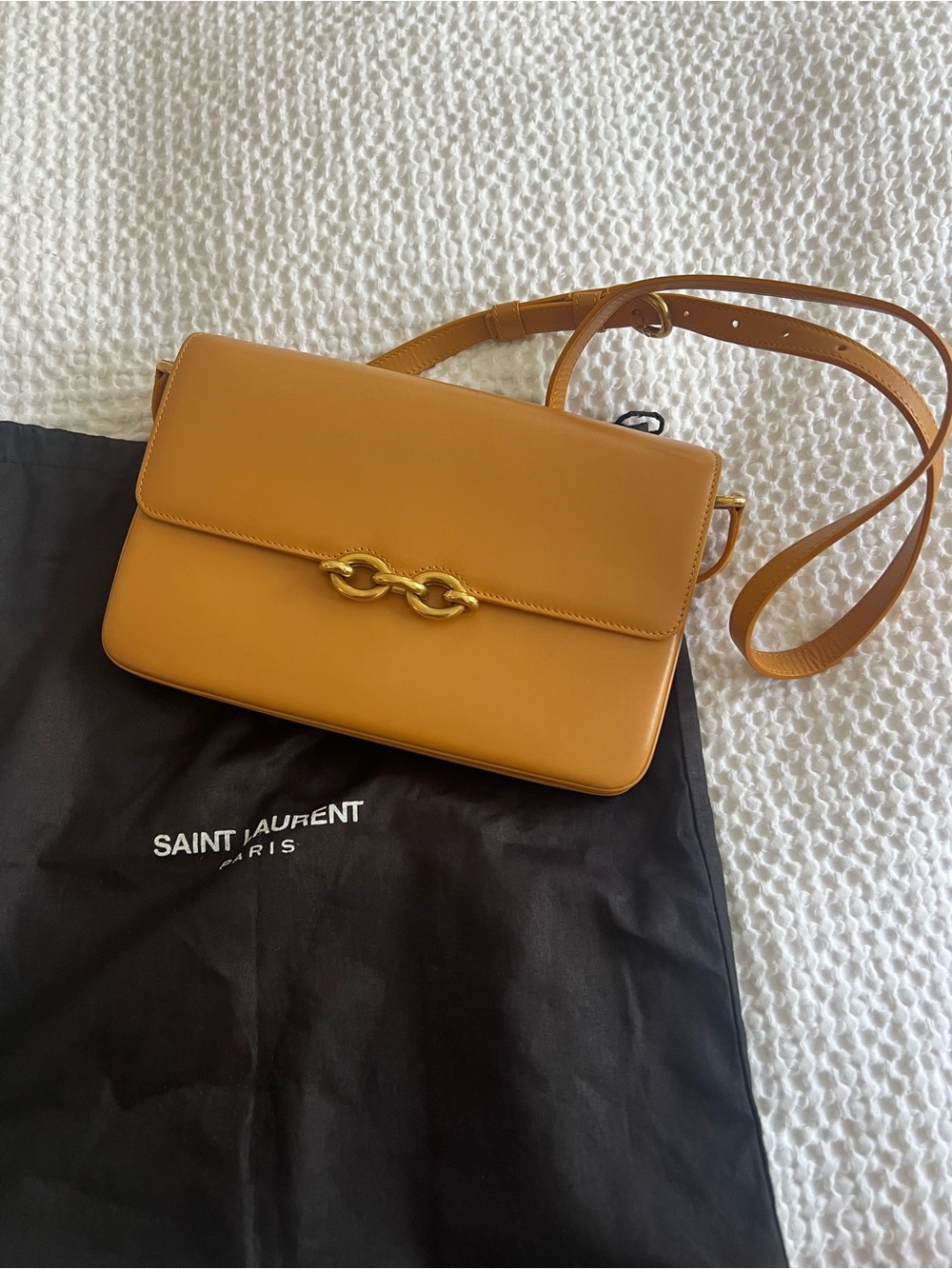 Saint Laurent Tan Leather Le Maillon Shoulder Bag